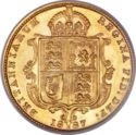½ Sovereign (Victoria Queen)