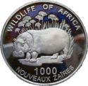 1,000 Zaires (Hippopotamus)