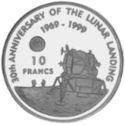 10 Francs (30th Anniversary of the Lunar landing)