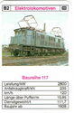 B2 - Elektrolokomotiven - Baureihe 117 113-1 - Baujahr 1928