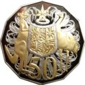 50 Cents (Australian Coat of Arms, Gold Gilded)