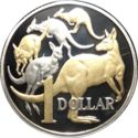 1 Dollar (5 Kangaroos Partially Gold Plated)