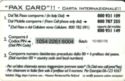 Pax Card