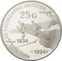 25 Gulden (60th Anniversary of the first flight from Amsterdam to Curaçao)