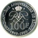 100 Francs (50th Anniversary of the Reign of Prince Rainier III)