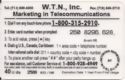 PHONE CARD - W.T.N., Inc.
