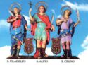 "Alphius, Philadelphus and Cyrinus Martyrs", Sant'Alfio, Liuzzo F.lli Litografia - Giarre (IT), Sicily - Saints (M)