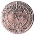 5 Réis (High full arch crown above V)