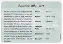 Deutschland - Baureihe 103.1 kurz - Baujahr 1970-1972
