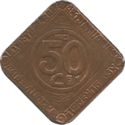 50 Centimes (Ghent - German Occupation Coinage. Thin "50")