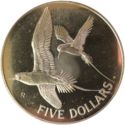 5 Dollars (Bird Fauna Series. White-tailed tropic birds - Silver edition)