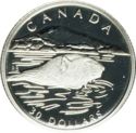 30 Dollars (Canadian Wildlife platinum. Polar bear)