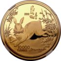 10,000 Tögrög (Year of the Rabbit - gold plated rabbit)