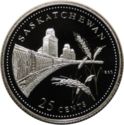 25 Cents (125th Ann. of Con. - Saskatchewan - silver edit.)