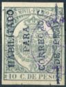 Revenue stamp of 1898 overprinted