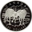 150 Dollars (Canadian Wildlife platinum series. Grey wolf)