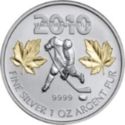 5 Dollars (Hockey player, gilt maple leaves)