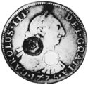 4 Reales (Type I countermark: Radiant 6-pointed star within 7mm circle.)