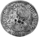 2 Reales (Type III countermark was made from both Obverse and Reverse stamps)