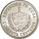 40 Centavos ("Cuarenta" High relief star)