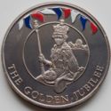 50 Pence (Queen's Golden Jubilee - Silver - Color)