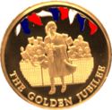 50 Pence (Queen's Golden Jubilee - Gold - Color)