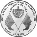10 Pesos (Spanish Royal Visit. Map of Spain and Cuba)