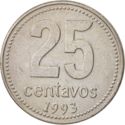 25 Centavos (CuNi - Bold Lettering)