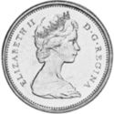 25 Cents (Canadian Centennial, Bobcat) - 50% silver