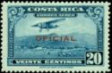 Mail Plane with overprint "OFICIAL" in red