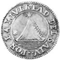 2 Reales (Provisional coinage. Silver 0.633. Normal S over retrograde S)