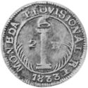 2 Reales (Provisional coinage. Silver 0.633. POR LA LIBERTAD DEL SLAV...)