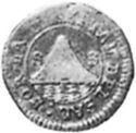 ½ Real (Provisional coinage. No star over volcano, with liberty cap over column)