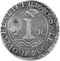 2 Reales (SAP - Counter-marked coinage)