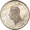 5 Reichsmark (175th Anniv. poet Friedrich Schiller - F)