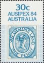 Tasmanian 3d stamp from 1853