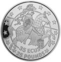 70 Ecu (50 Pounds. Knight on horseback jumping right)