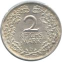 2 Reichsmark (A, D, E, F, G, J)
