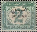  Egypt Postage Due Stamp of 1889 Overprinted "SOUDAN"