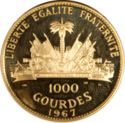 1,000 Gourdes (10th Anniversary of Revolution. Dr. Francois Duvalier)