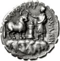 1 Denarius (A. Postumius A.f. Sp.n. Albinus)