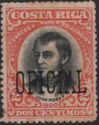 Juan Mora Fernández overprinted "OFICIAL"