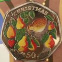50 Pence (A Partridge in a Pear Tree Coloured)