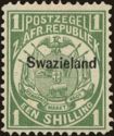 Transvaal ZAR 1/- green overprinted 'Swaziland'