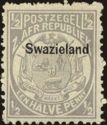 Transvaal ZAR ½p carmine overprinted 'Swaziland'