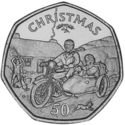 50 Pence (BSA Motorcycle And Sidecar Delivering Presents)