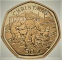 50 Pence (Children Sledding - Gold)