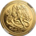 ¼ Angel (Archangel Michael Slaying the Dragon - Gold)