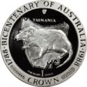 1 Crown (Bicentenary of Australia - Tasmanian devil)