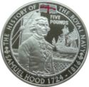 5 Pounds (British Admiral Samuel Hood - Silver edition)